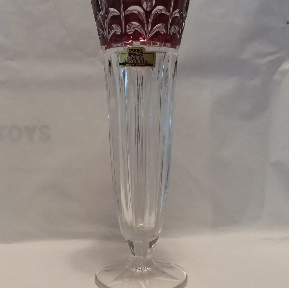 ❤️Vintage 24% PBO Genuine Lead Crystal Vase WGermany